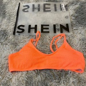 orange/ corral bathing suit top